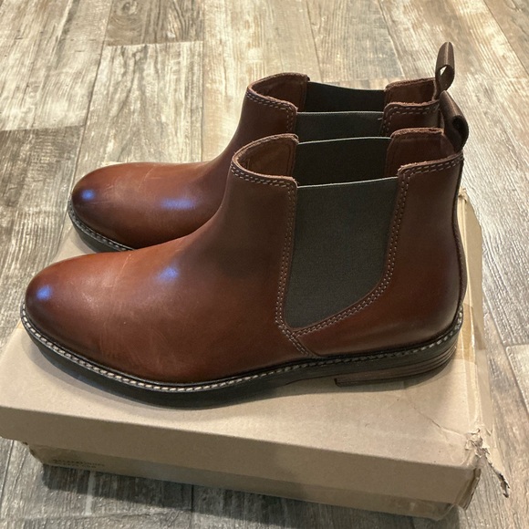 Clark’s Men's Brown Leather Chelsea Boots Size 8 - Picture 12 of 16